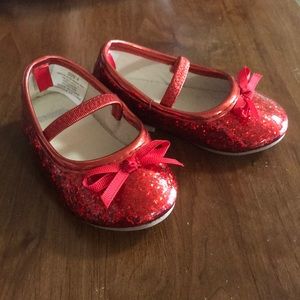 Red glitter Dorothy baby shoes